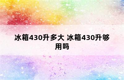 冰箱430升多大 冰箱430升够用吗